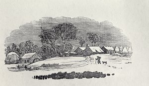 Nadering van een dorp in de winter, uit 